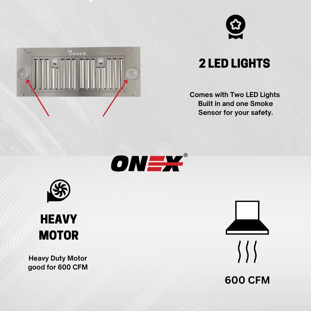 ONEX® Range Hood 30″ inch Insert 600 CFM - OIN230 - ONEX® Premium